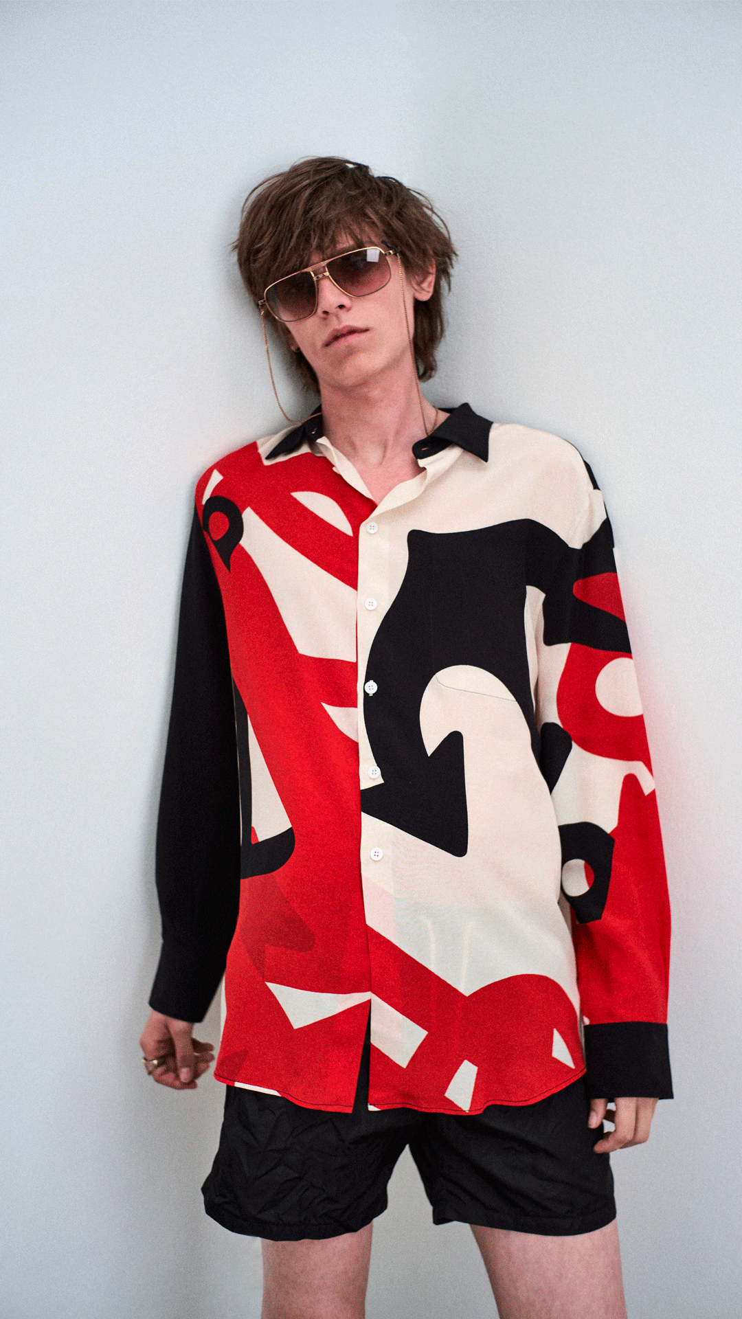 The Anchor Print Silk Shirt Size L