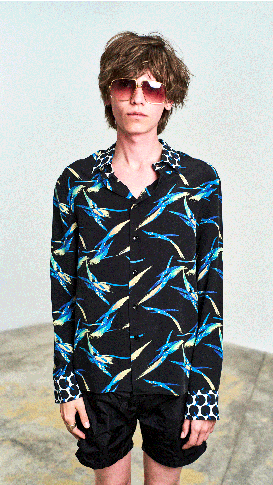 The Black & Blue Silk Shirt