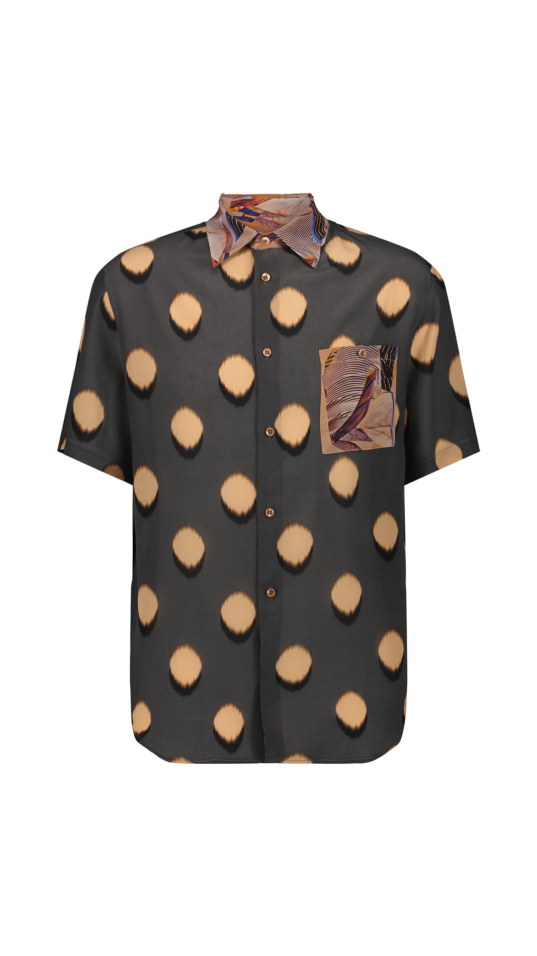 Oversized short-sleeved silk shirt Polka Dots