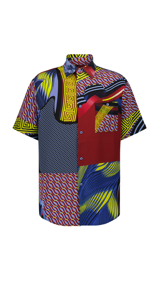Oversized short-sleeved silk shirt Vega