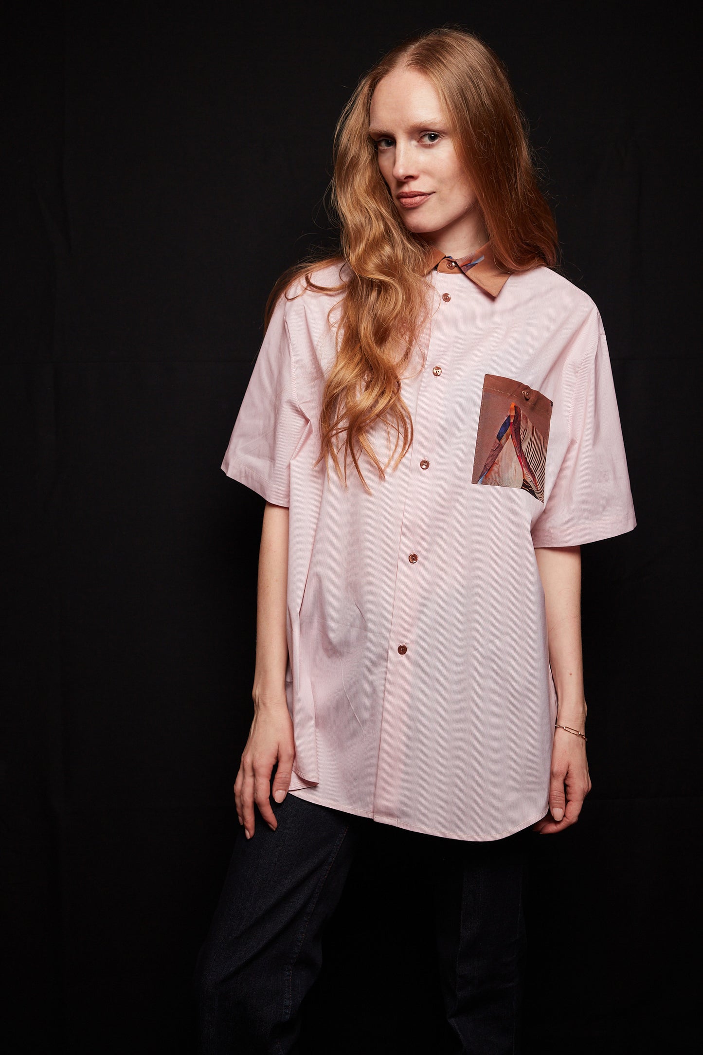 Oversized short-sleeved cotton & silk shirt Louxor