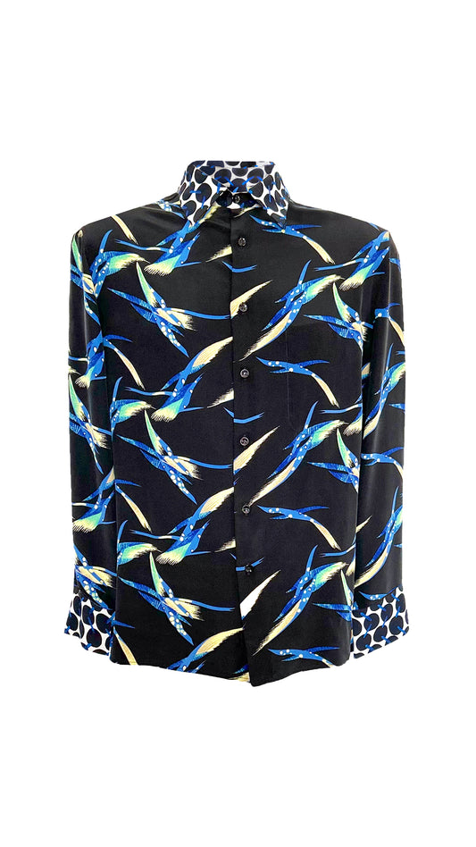 The Black & Blue  Silk Shirt