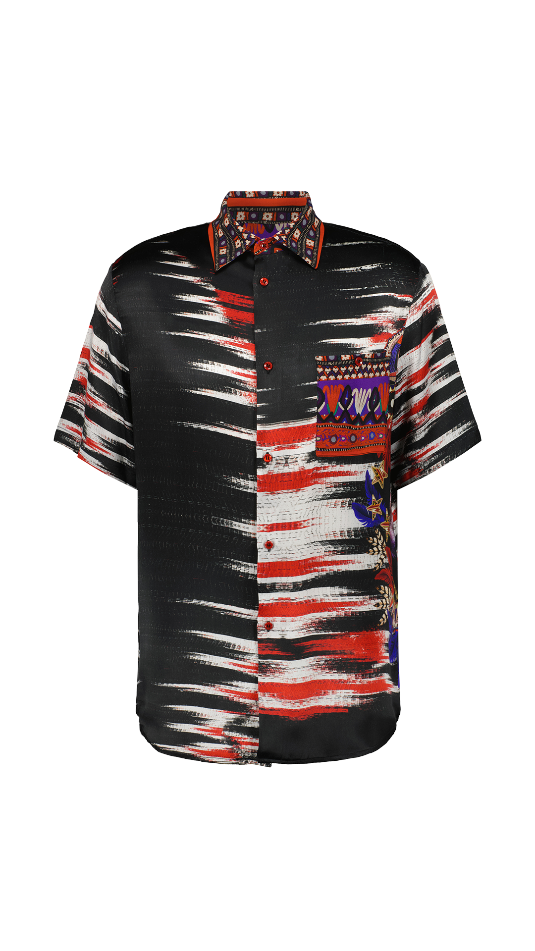 Oversized short-sleeved silk shirt Khan Atlas