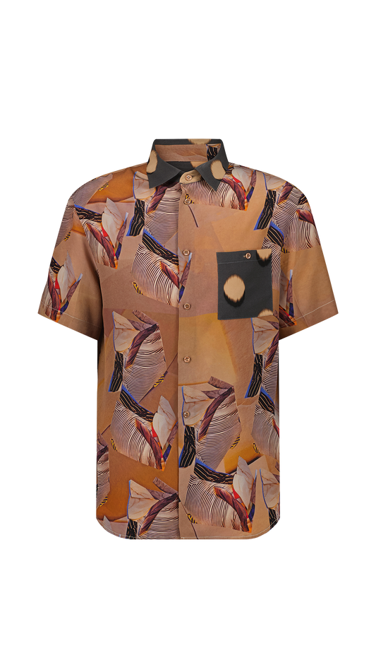 Oversized short-sleeved silk shirt Siena