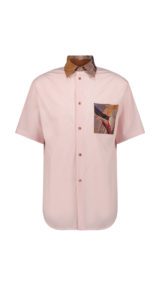Oversized short-sleeved cotton & silk shirt Louxor