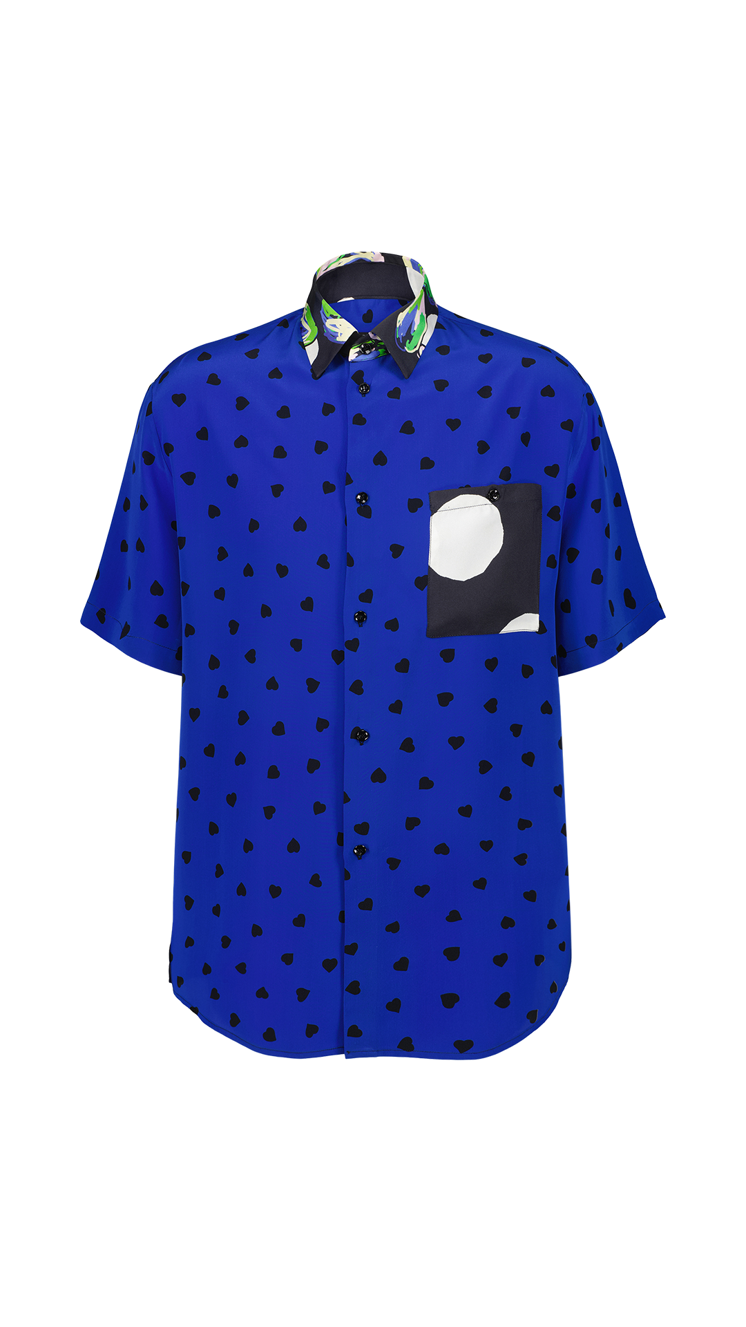 Oversized short-sleeved silk shirt Belle de Nuit